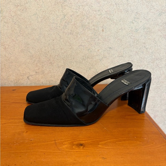 Stuart Weitzman Shoes - Stuart Weitzman Black Women's Heeled Mules Leather Soles Size 8
